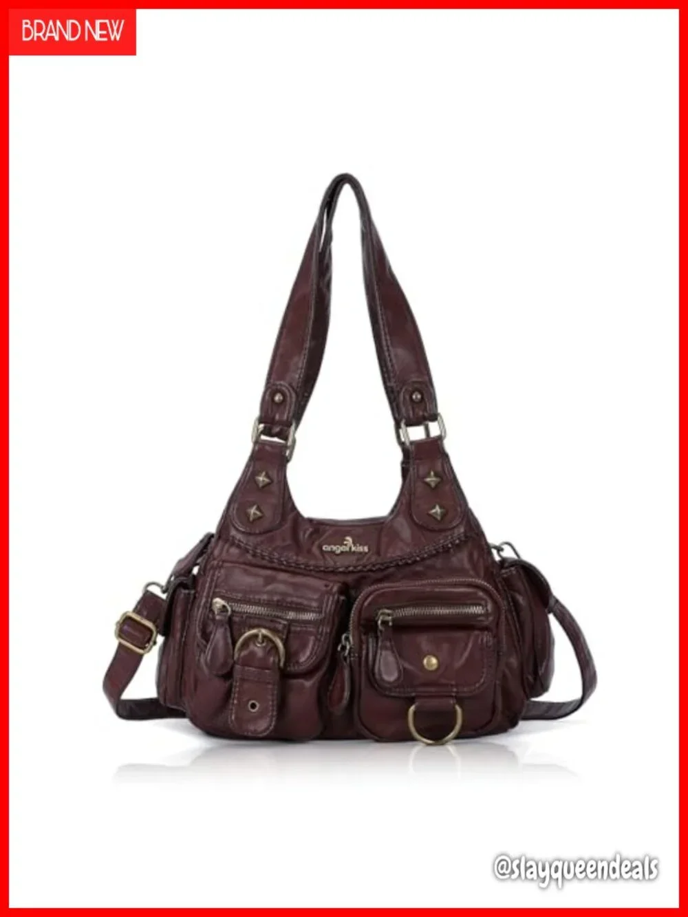 Vegan Leather Hobo Bag for Women Crossbody Shoulder Purse with Zipper